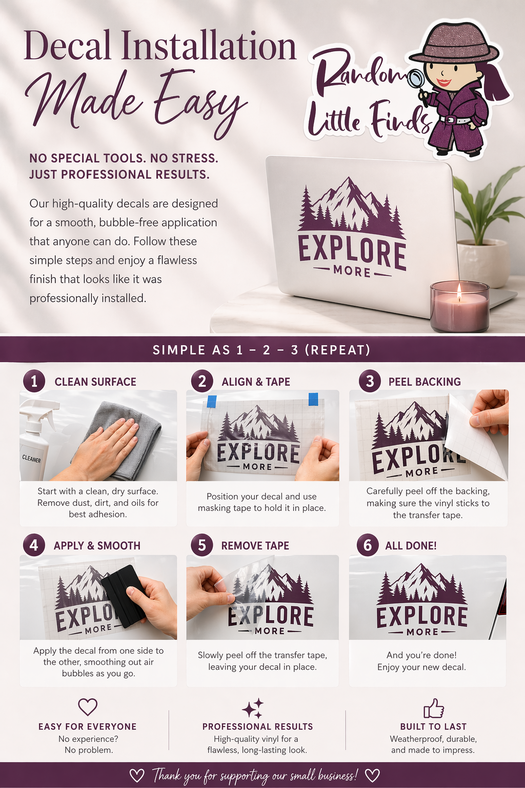 Decal Installation Made Easy – Step by step guide by Random Little Finds