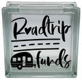 Roadtrip Travel Funds Vinyl Decal Sticker for 8" Glass Block Bank, DIY Crafts (Glass Block NOT Included)