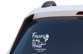 Forever in My Heart Memorial Decal with Rose, Custom Name and Dates, Vinyl Car Window Sticker