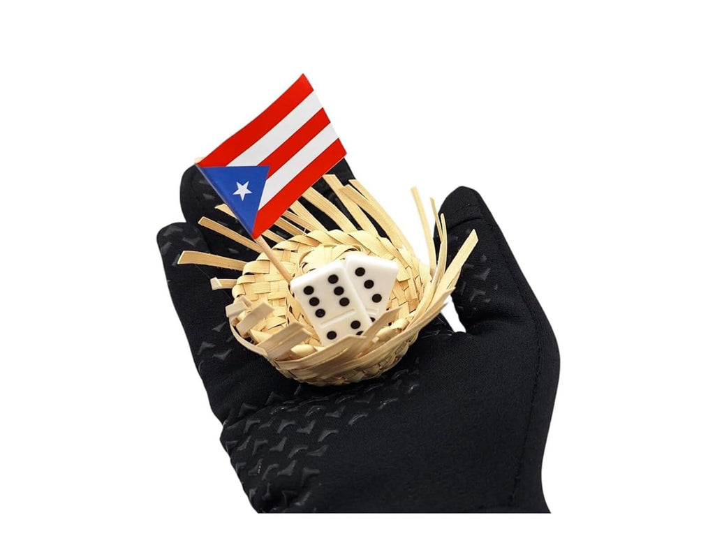 Pack of 2 Mini 2" Domino Edition Traditional Mini Pavita Hats & Puerto Rico Toothpick Flags Jibaro Pavas Party Favors Birthday Souvenirs Coquito Bottle Topper
