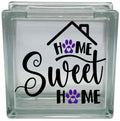 Home Sweet Home Glass Block Decal, Vinyl Decal with Paw Print Design, Pet Lover Home Decor Sticker (Glass Block Not Included)
