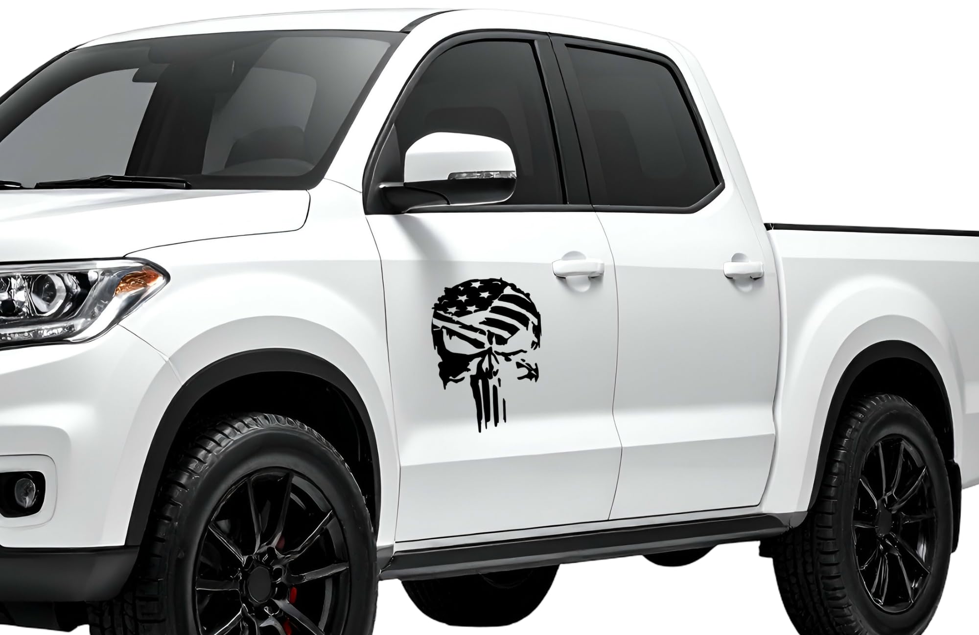 Skull USA Flag Decal, American Flag Millitary Style Vinyl Sticker for Car Window
