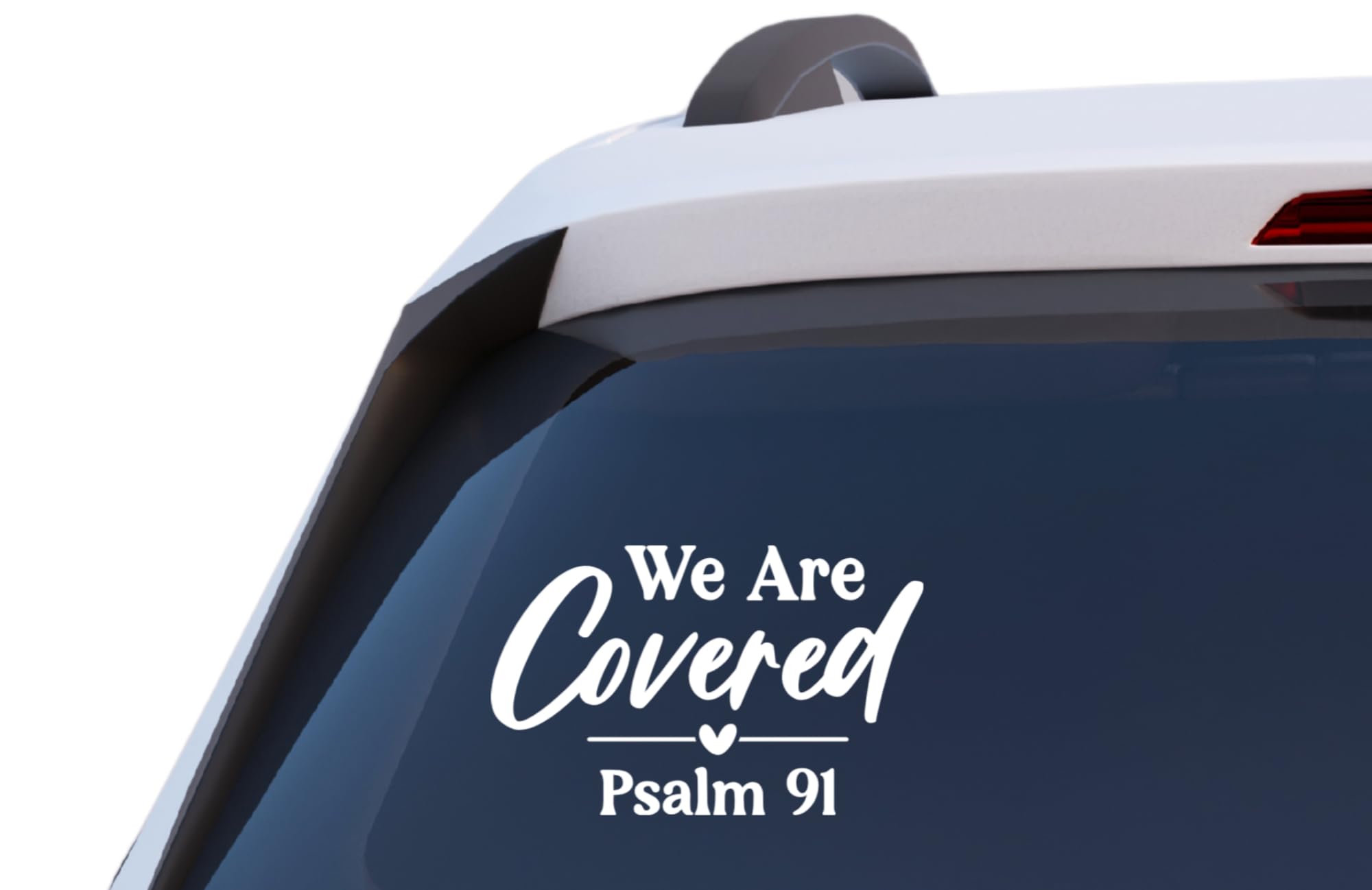 We are Covered Psalm 91 Vinyl Decal Sticker, Religious Bible Verse Car Window Decal