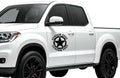 Custom Text Military Star Vinyl Decal Sticker, 5 Point Star Design, Customizable Vehicle Decal