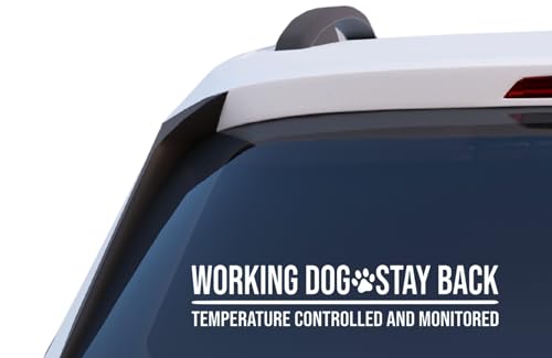 Working Dog Stay Back Decal Set – Temperature Controlled and Monitored Vinyl Vehicle Sticker | Set of 2