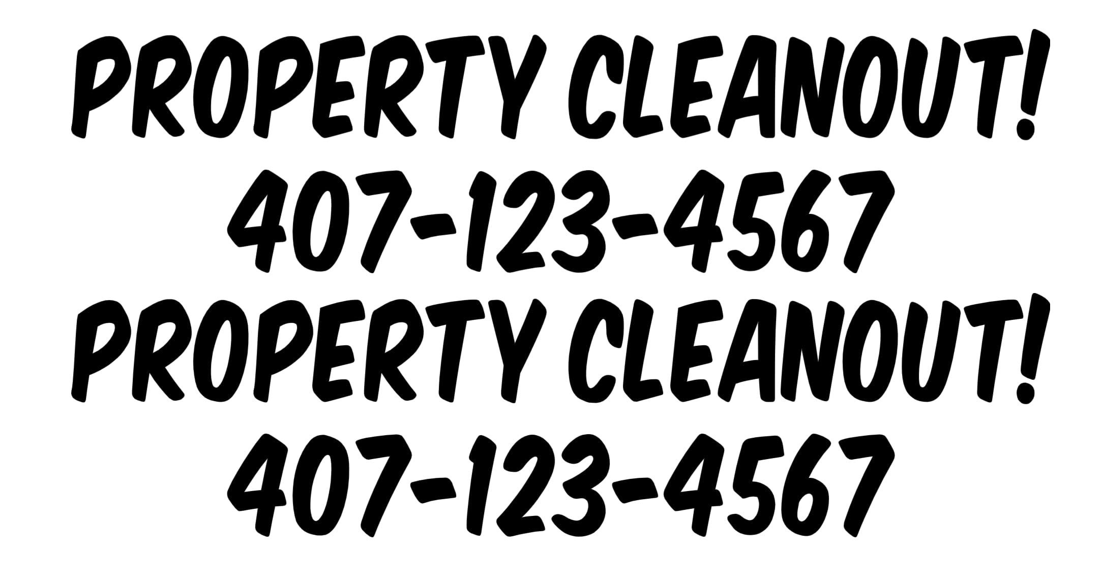 Property Cleanout Custom Phone Number Vinyl Decal Sticker for Vehicle Window