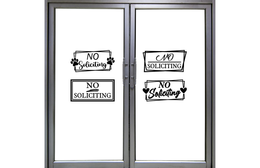 No Soliciting Vinyl Decal Sticker with Multiple Design Options