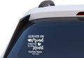 Always on Mind Forever in My Heart Memorial Decal, Customizable Name and Dates, Vinyl Car Window Sticker, 7.5 x 6.2 Inches