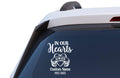 in Our Hearts Always Memorial Decal, Custom Name and Date, Vinyl Car Window Sticker