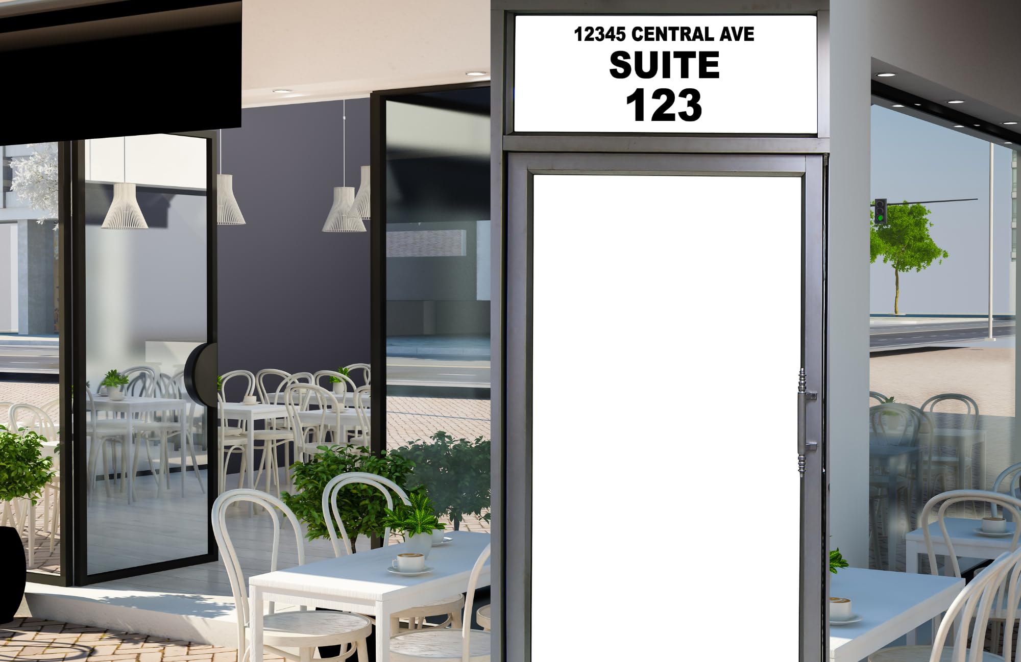 Custom Address & Suite Number Decal for Storefront, Office & Business Entrance – Waterproof Vinyl Lettering