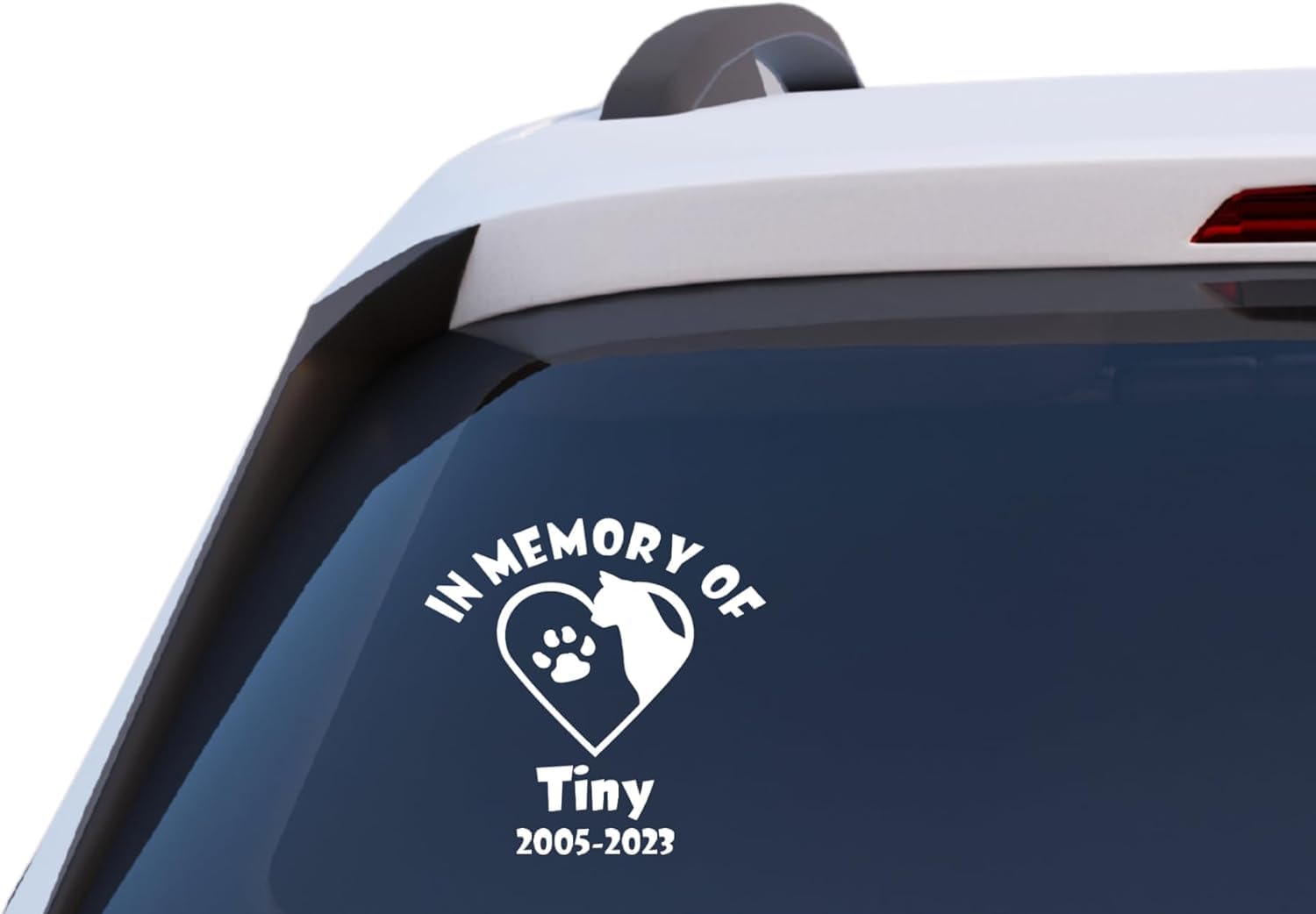 in Memory of Cat Paw Memorial Decal, Pet Memorial Car Window Sticker, Customizable Vinyl Decal