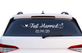 Just Married Car Window Decal, Customizable Wedding Date Vinyl Sticker, Multiple Color Options Available
