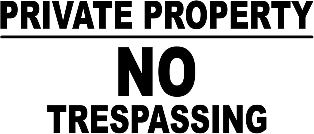 Private Property No Trespassing Decal, Vinyl Sign Sticker, Weather-Resistant Material, Available in 25+ Colors