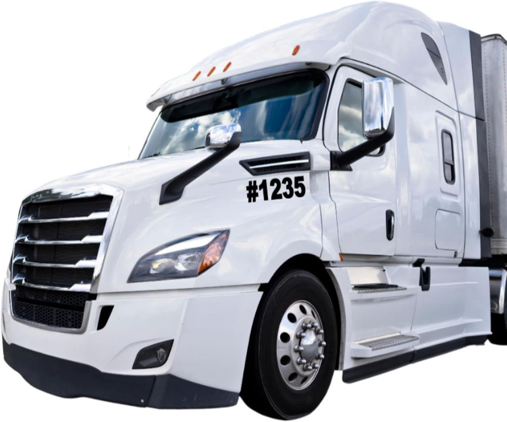 Custom Truck Number Decals, Vinyl Lettering Stickers for Semi Trucks and Commercial Vehicles, Pack of 2