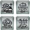 Bible Verse Glass Block Stickers – Set of 4 Christian Vinyl Decals