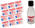 Puerto Rico Travel Size Coquito Bottle Decals, 12 Pack Waterproof Vinyl Miniature Decal Stickers Morro Hibiscus Flower Palm Tree Design Bottle Labels