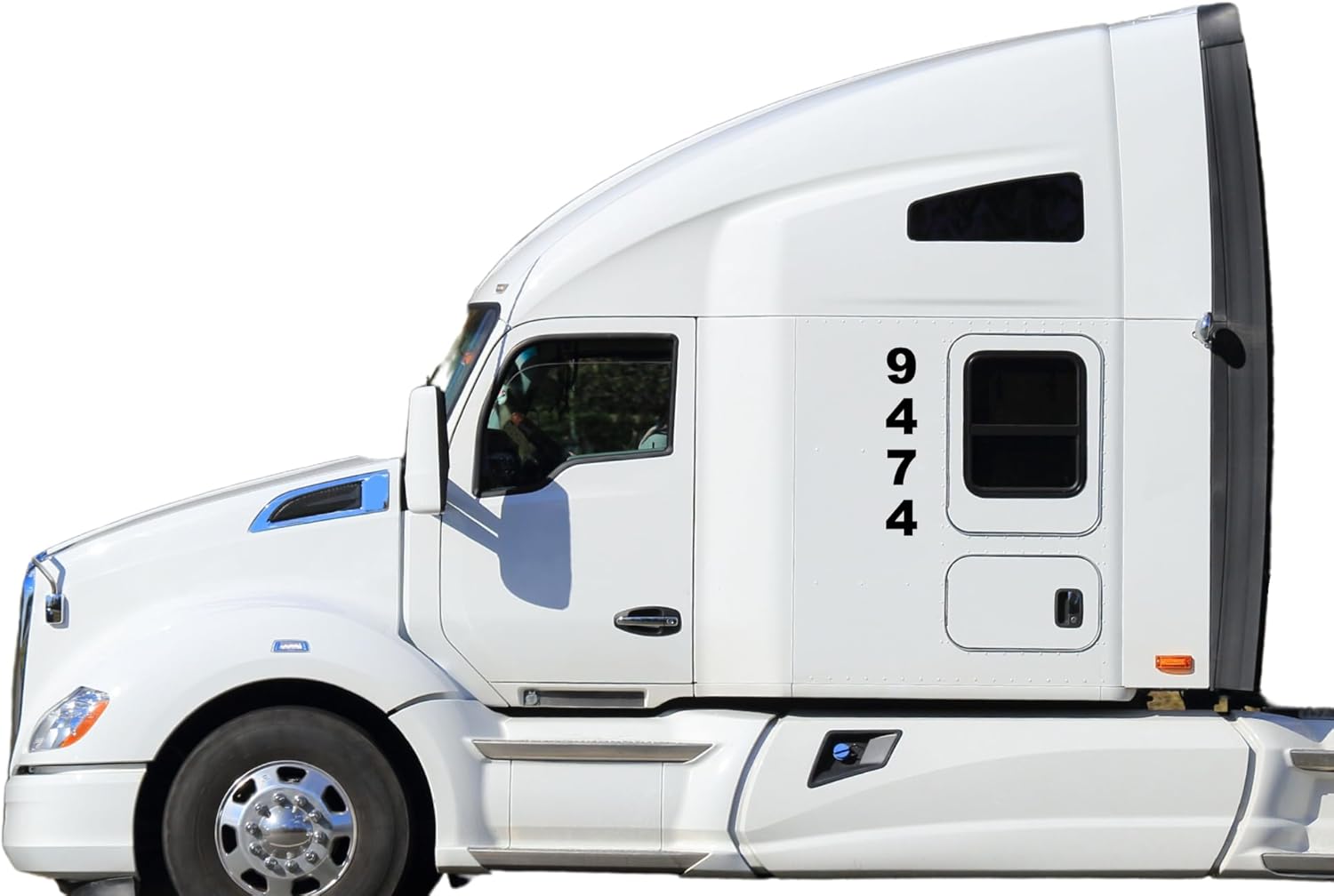 Custom Truck Vertical Number Decals, Vinyl Lettering Stickers for Semi Trucks and Commercial Vehicles, Pack of 2