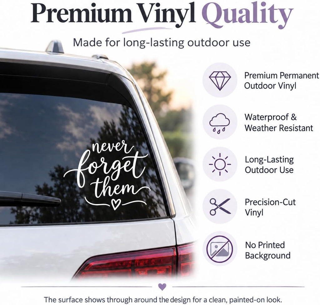 Custom Memorial Car Decal - Personalized Forever In My Heart Vinyl Sticker | Custom Name & Dates Vehicle Tribute Decal