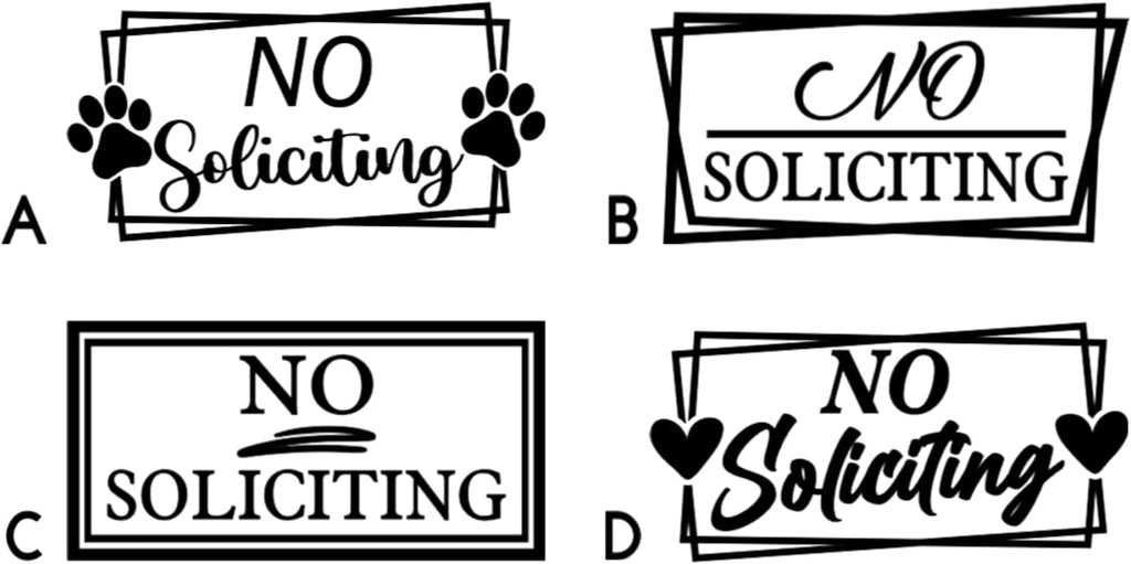 No Soliciting Vinyl Decal Sticker with Multiple Design Options