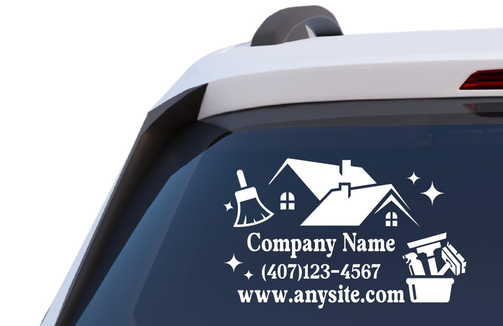Custom Cleaning Service Business Window Decal – Personalized Vinyl Company Logo Sticker for Car, SUV, Van or Truck