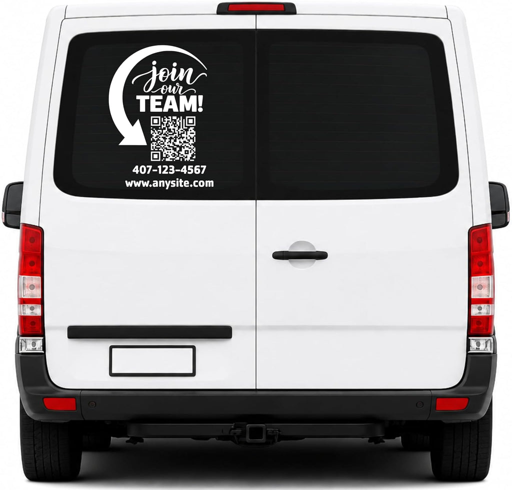 Custom Hiring QR Code Window Decal Sticker Join Our Team Business Vinyl Sign