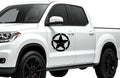 Military Star Vinyl Decal Sticker Truck Car Hood Door Roof Sticker Distressed Star Decal (10", Matte White)