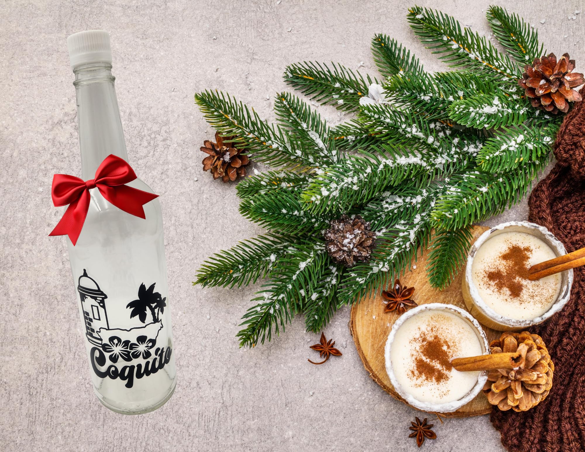 Coquito Puerto Rico Glass Bottle Vinyl Decal Stickers, 12 Pack, Decorative Waterproof Labels with Morro Design