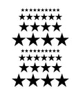Star Shape Vinyl Decal Sticker Bundle, Black, Multiple Sizes, 48 Piece Set
