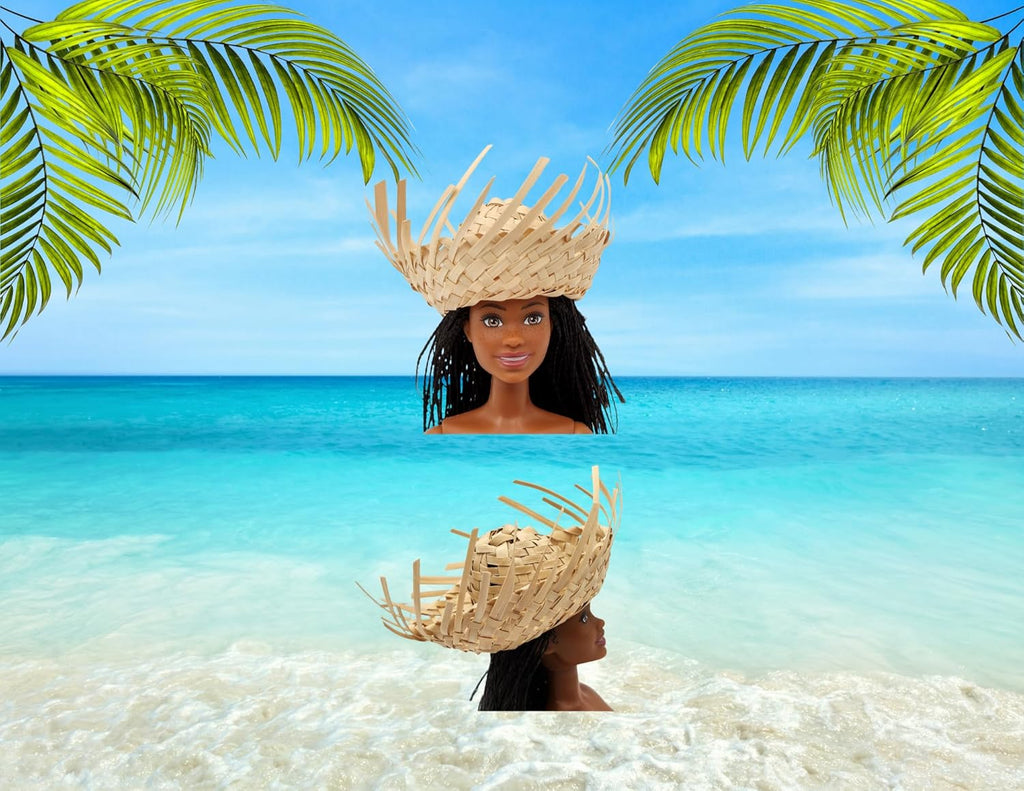 Pack of 2 Mini 3" Pava Straw Traditional Pavita Hats Puerto Rico & Toothpick Flags Jibaro Hats Party Favors Birthday Souvenirs Coquito Bottle Topper