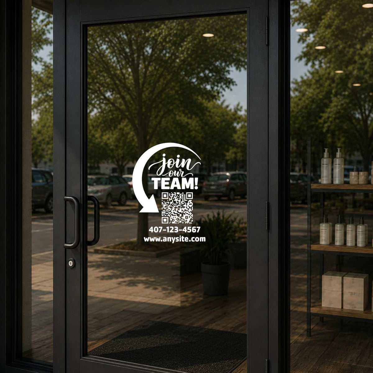 Custom Hiring QR Code Window Decal Sticker Join Our Team Business Vinyl Sign