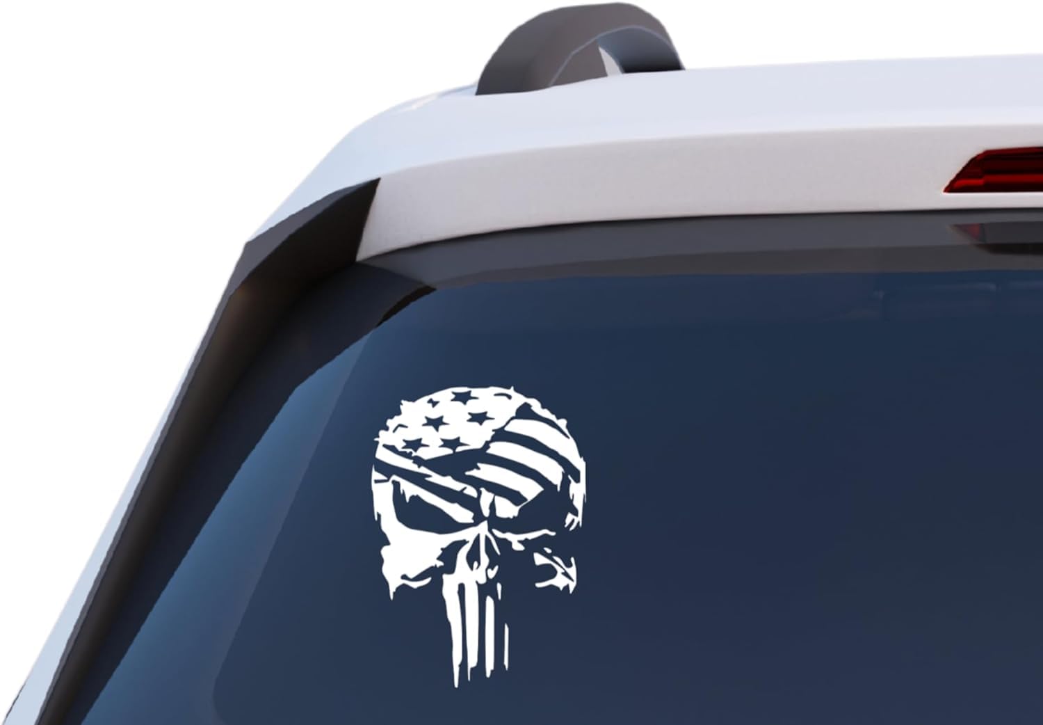 Skull USA Flag Decal, American Flag Millitary Style Vinyl Sticker for Car Window