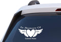 in Memory of Memorial Decal, Angel Wings with Heart Design, Custom Name and Dates, Vinyl Car Window Sticker