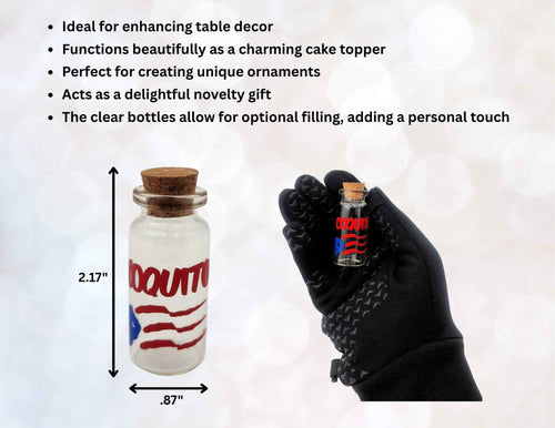 Miniature 2" Coquito Bottles with Puerto Rico Flag Label Pack of 6 Party Decor Accessory Puerto Rician Themed Party Decor Party Souvenirs Christmas Holiday Stocking Stuffer Gift