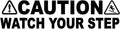 Caution Watch Your Step Decal, Safety Warning Sticker with Triangle Icons, 2 Pack