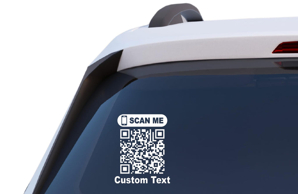 Custom QR Code Vinyl Decal – Personalized Scan Me Car Window Sticker – Social Media, Website & Payment QR Code Decal