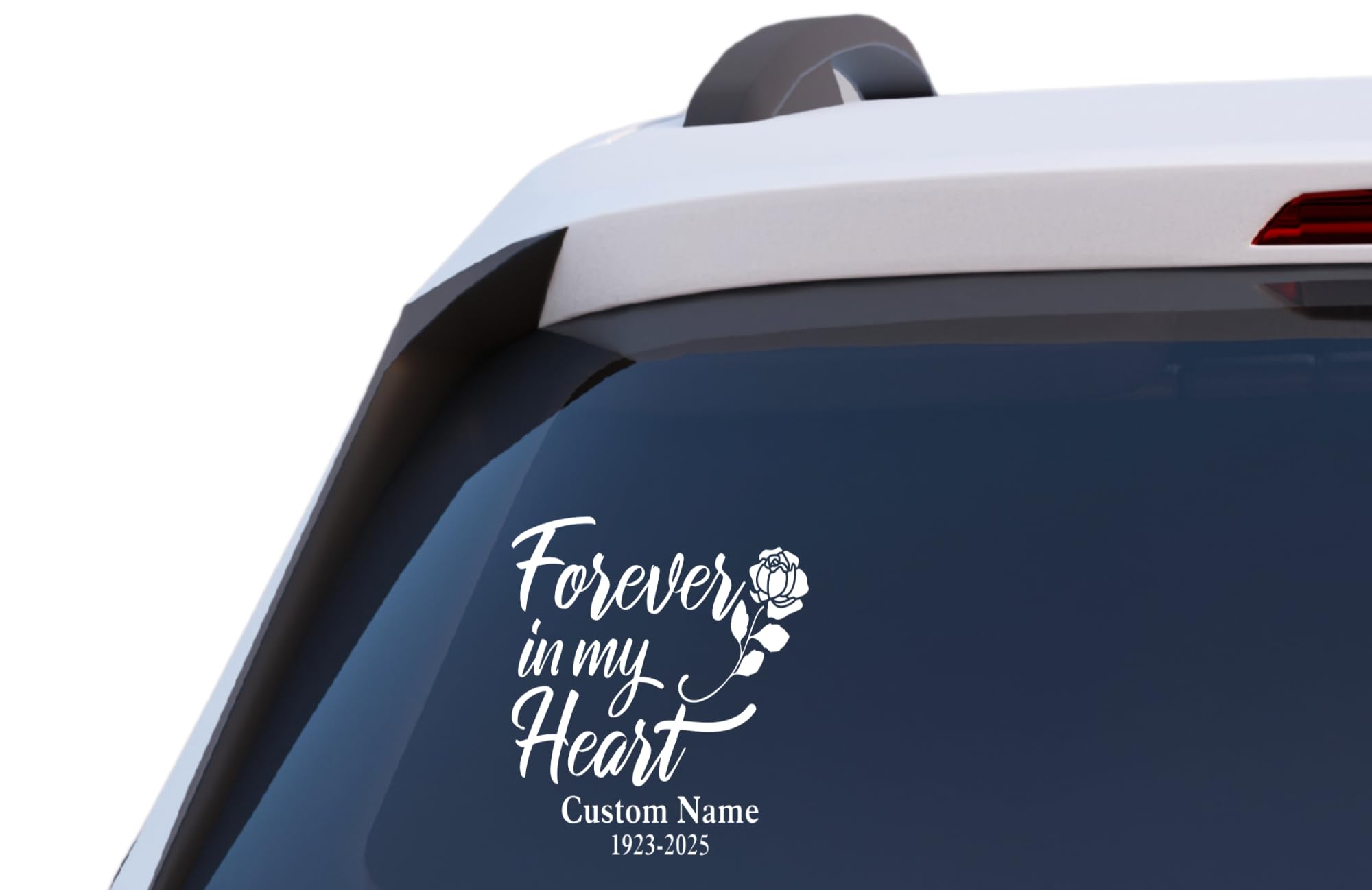 Forever In My Heart Memorial Decal | Personalized In Loving Memory Car Window Decal