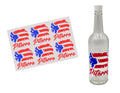 Pitorro Bottle Vinyl Decal Labels, Puerto Rico Flag Design, Waterproof, 3.75 x 3.6 Inches, Glossy Finish, 6 Pack (Glass Bottle NOT Included)