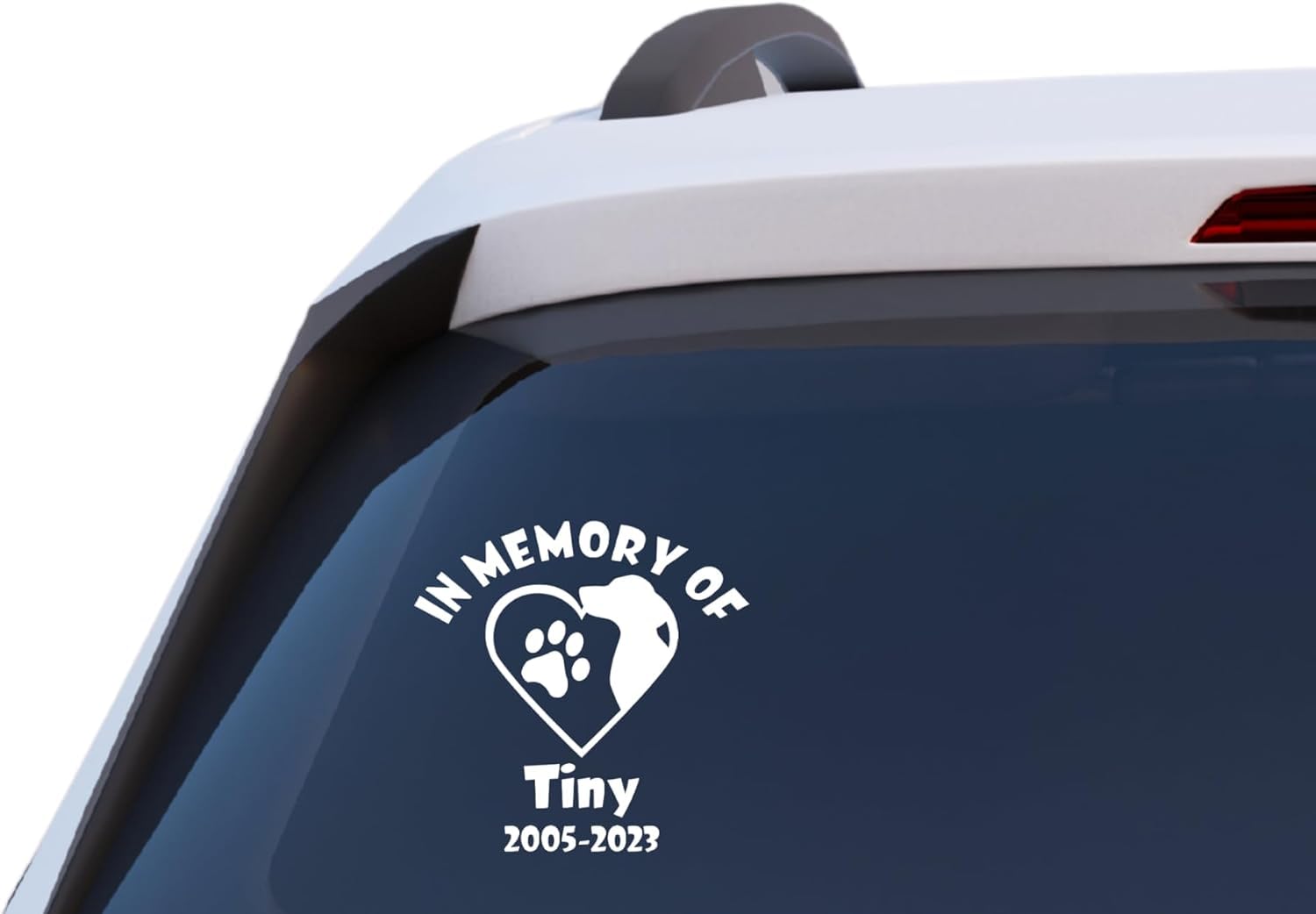 in Memory of Dog Paw Memorial Decal, Pet Memorial Car Window Sticker, Customizable Vinyl Decal