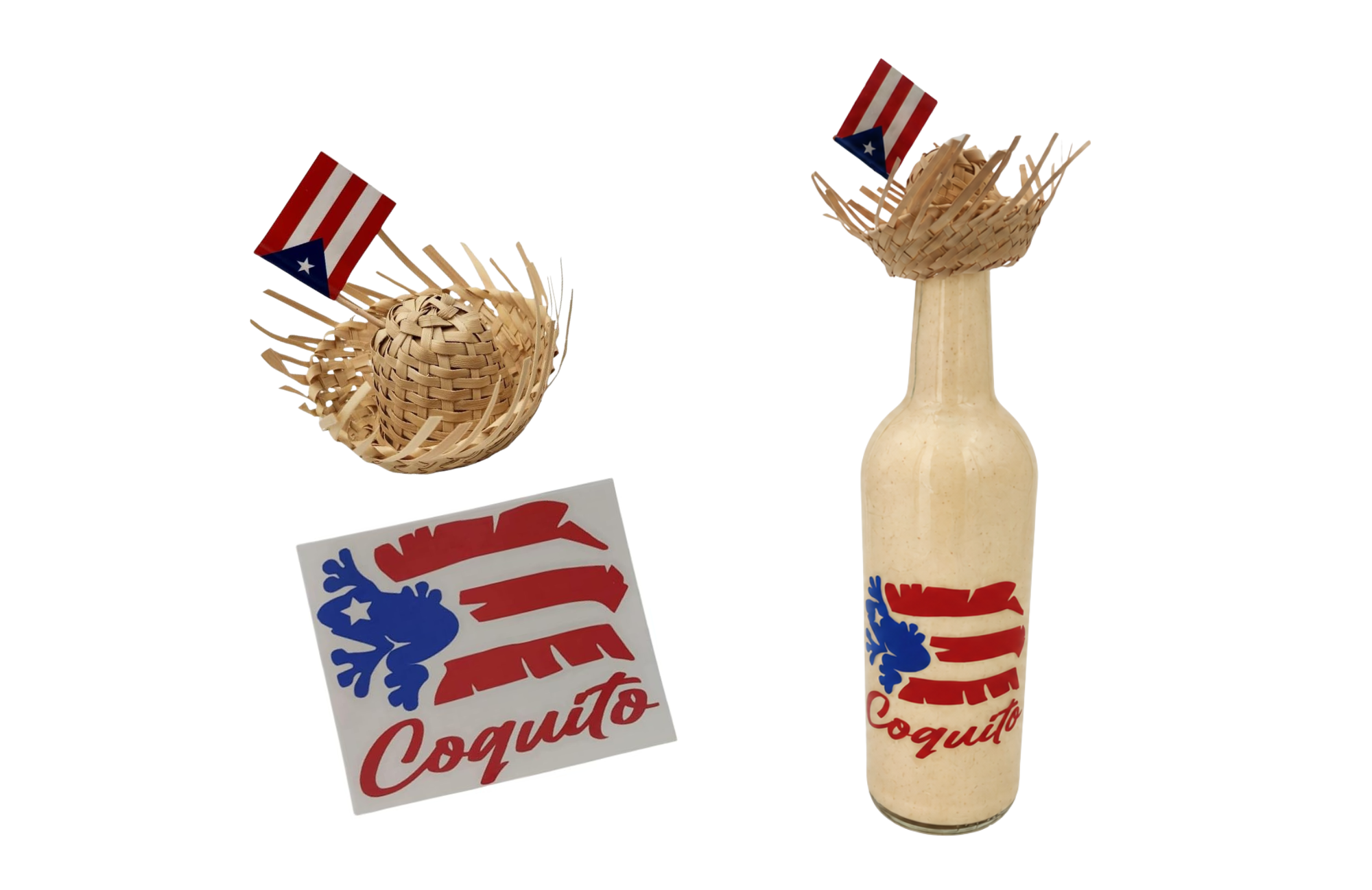 Puerto Rico Decal Sticker for Glass Bottles - Decorative Label with Puerto Rico Flag Morro Design (Glass Bottle Not Included) - Random Little Finds