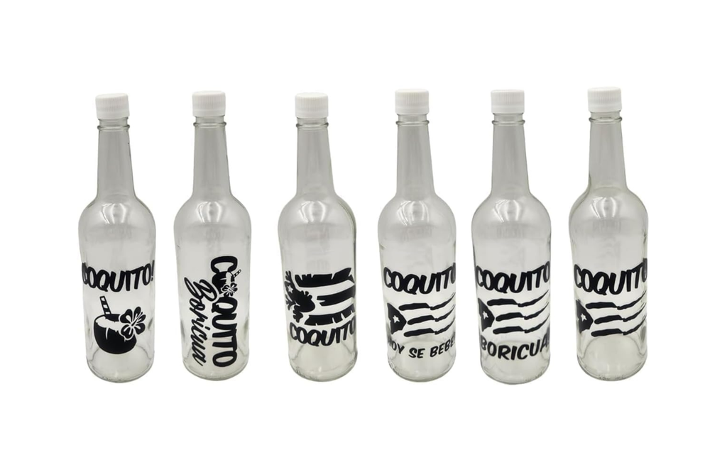 Custom Coquito Bottle Decals – Puerto Rican Vinyl Bottle Labels – 2, 6 or 12 Pack Available – Holiday Party Favor Stickers