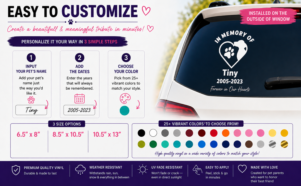 Custom Pet Memorial Decal - Cherish Your Beloved Dog's Memory with a Beautiful Vinyl Tribute - Random Little Finds