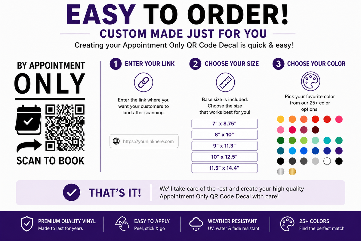Effortless Appointment Booking with Our Custom Appointment QR Code Decal - Random Little Finds