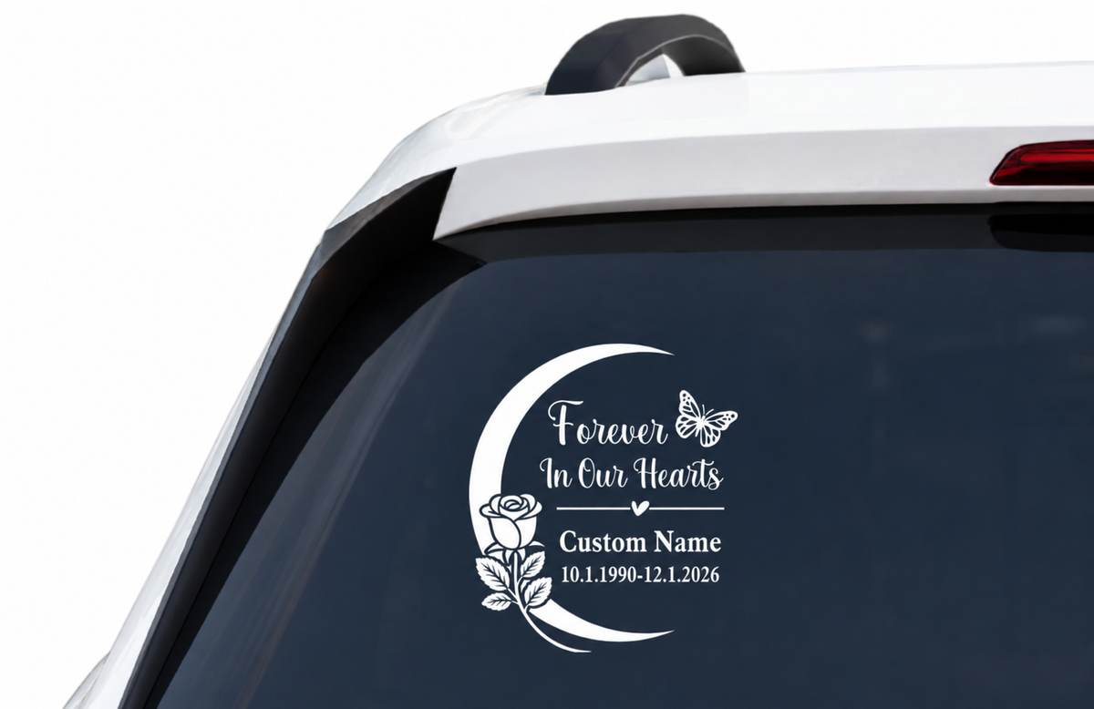Custom Memorial Decal: A Heartfelt Tribute for Your Car Window - Random Little Finds