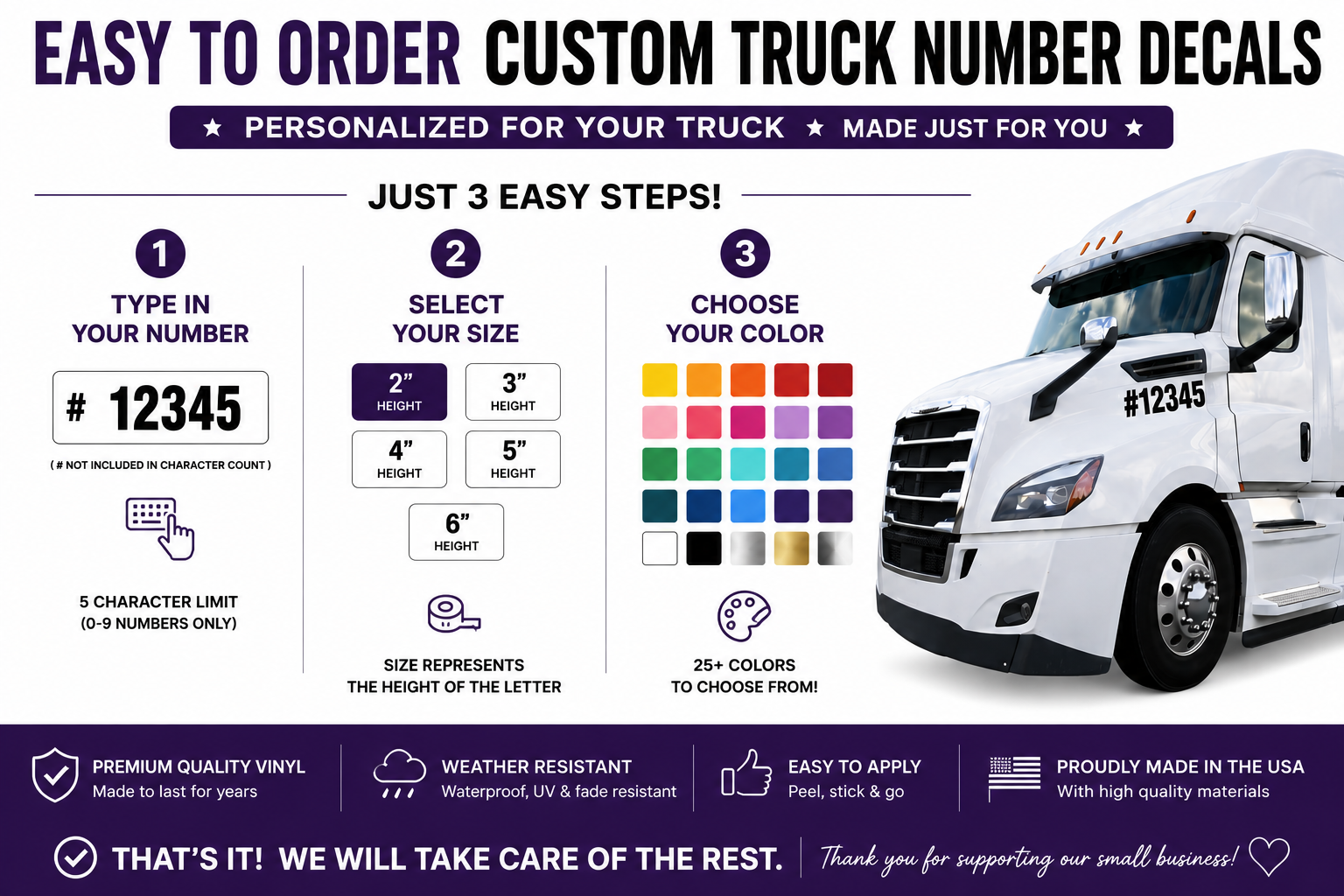 Custom Truck Number Decals: Personalize Your Semi Truck with Durable Vinyl Lettering - Random Little Finds