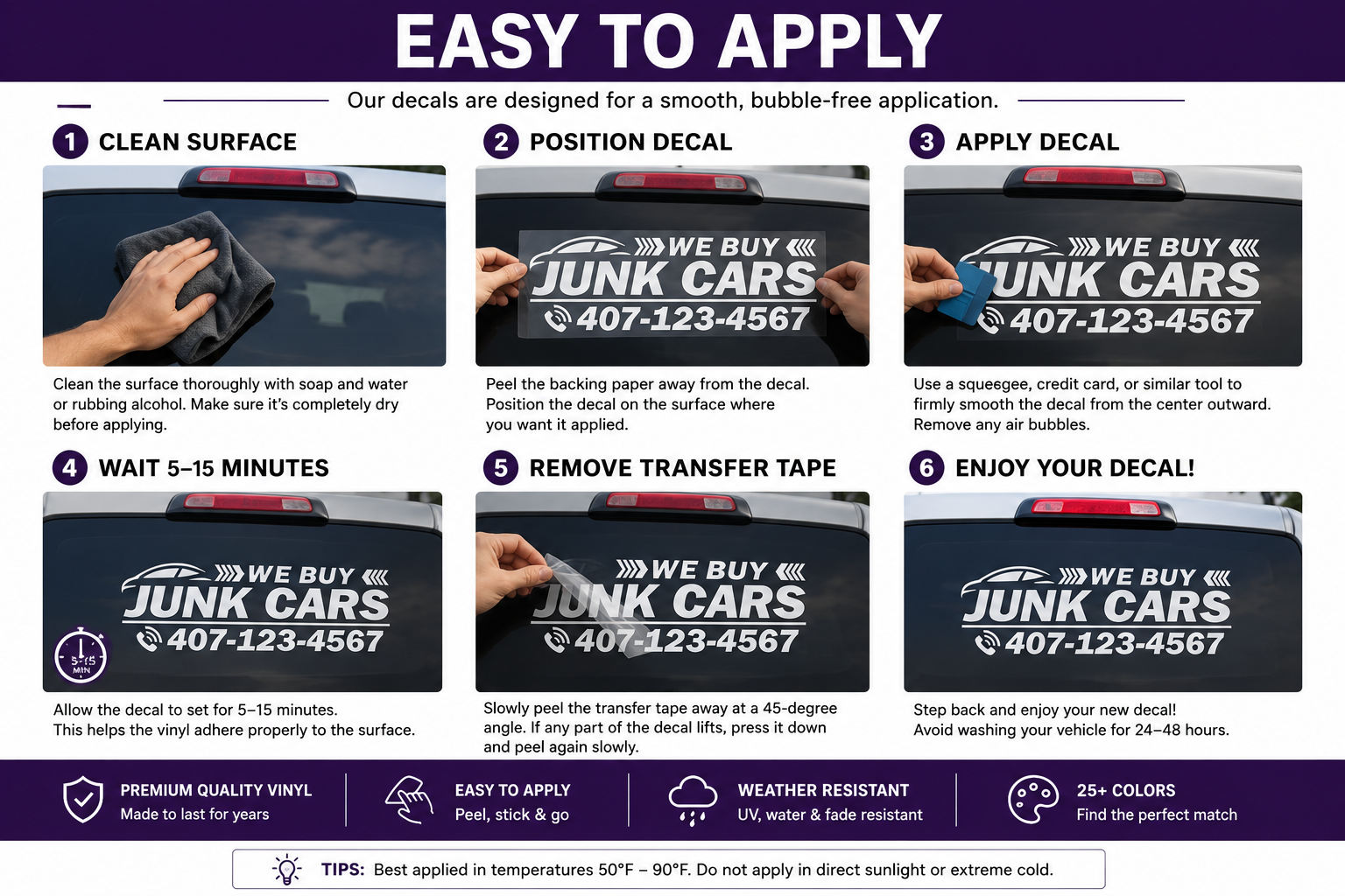 Custom We Buy Junk Cars Decal - Transform Your Pickup Truck Into a Mobile Advertisement - Random Little Finds