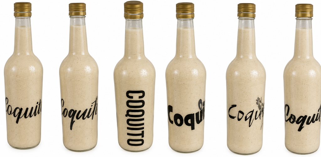 Random Little Finds Coquito Bottle Labels, 6 Pack - Random Little Finds