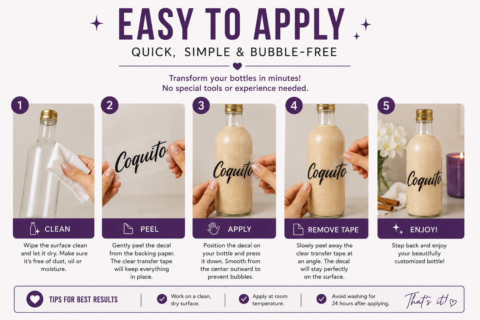 Random Little Finds Coquito Bottle Labels, 6 Pack - Random Little Finds