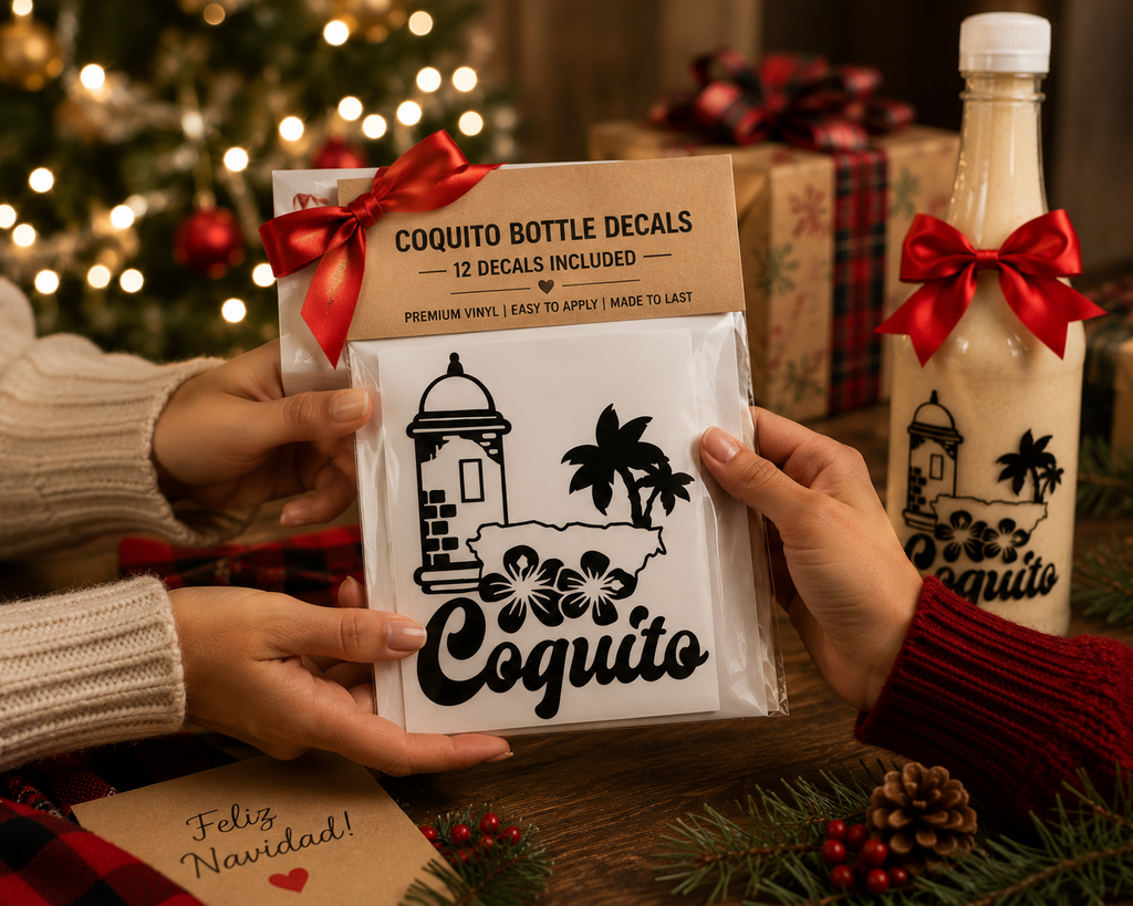 Puerto Rico Coquito Bottle Decorative Labels 1 Dozen Stickers - Random Little Finds