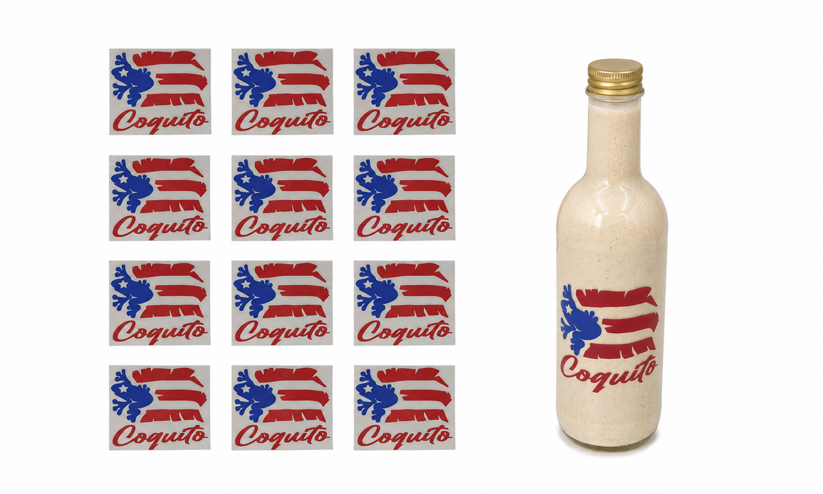 Puerto Rican Flag Decal Sticker Set for 750ml Coquito Bottles - Perfect Puerto Rico Flag Decal - Random Little Finds