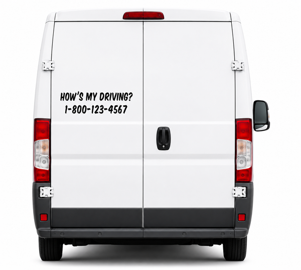 Custom How's My Driving? Decal with Phone Number | Commercial Vehicle Vinyl Sticker | Truck, Van & Fleet Safety Decal